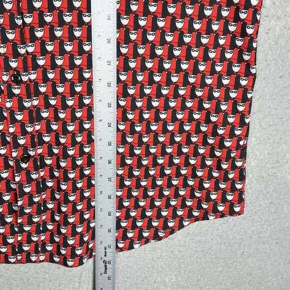 RSVLTS Harley Quinn 30 Mens XL Kunuflex Button Shirt Black Red Mosaic Mini Quinn - Picture 6 of 12